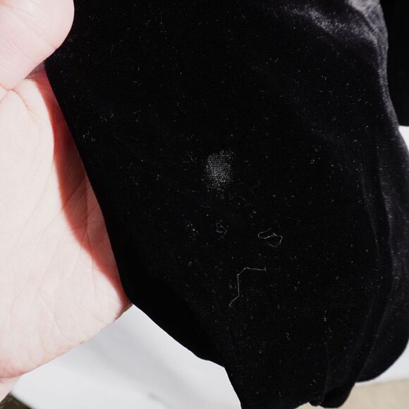 VTG Aris A Black Velvet Blazer Silk Blend Jacket Womens L Dark Academia Vamp SEE - Picture 5 of 12